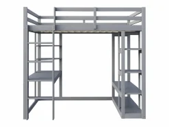 Outlet Cama mezzanine infantil 140x200cm - con escalera - con mesa - con perchero simple - (sin colchón) Cama Alta|Cama Con Almacenaje