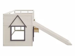 Cama mezzanine infantil 90x200 cm - con tobogán - 3 cajones - (sin colchón) Cama Alta|Cama Infantil
