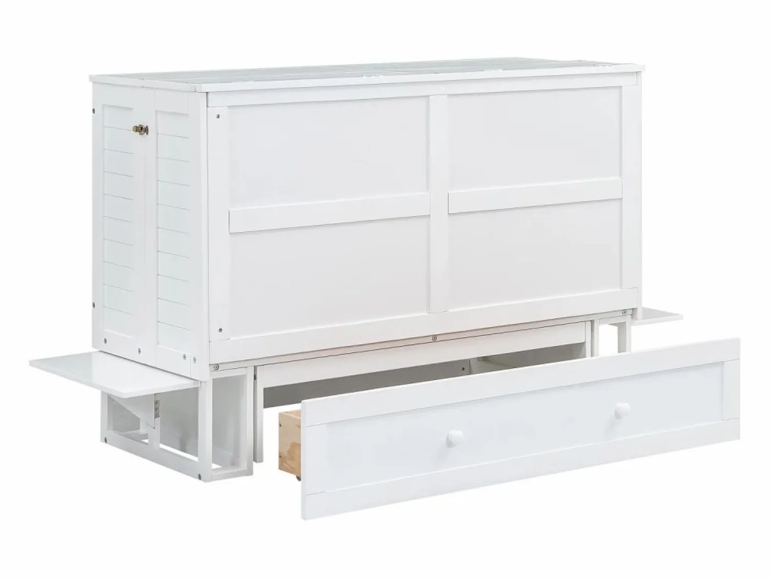 ModernLuxe Cama multifuncional retráctil 140x200 cm de madera maciza - con cajón y soporte en el cabecero -