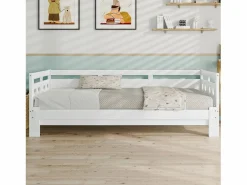 Merax Cama nido 90 x 190 cm - madera maciza - estructura enrollable - estampado de corazones -