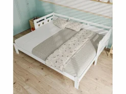 Merax Cama nido 90 x 190 cm - madera maciza - estructura enrollable - estampado de corazones -