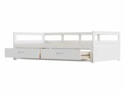 Merax Cama nido 90 x 200 cm con 2 cajones - Madera de pino - somier de láminas -