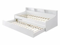 Online Vente-unique cama nido 90 x 200 cm con almacenamiento - LUNOVICA Blanco
