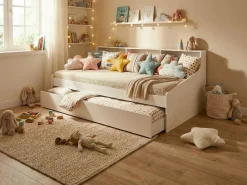 Outlet cama nido 90 x 200 cm con almacenamiento + colchón - LUNOVICA Cama Diván|Cama Nido