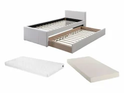 Clearance Vente-unique Cama nido 90 x 190 cm tela + colchón - DORITALO Beige