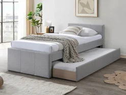 Discount Vente-unique Cama nido 90 x 190 cm tela + colchón - DORITALO Gris