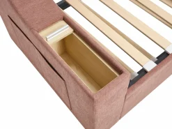 Vente-unique Cama nido 2 x 80 x 200 cm con almacenamiento y puerto USB de tela - ORAVAYA