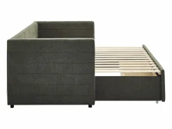 Hot Vente-unique Cama nido 2 x 80 x 200 cm con somier de lamas y cajones en tejido texturizado - CAMITY Verde