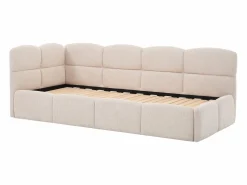Best Vente-unique cama nido 2 x 80 x 200 cm con somier de lamas y tejido texturizado - PLURANIO Beige
