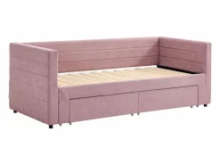 Vente-unique Cama nido 2 x 80 x 200 cm en tela texturizada + colchón - CAMITY