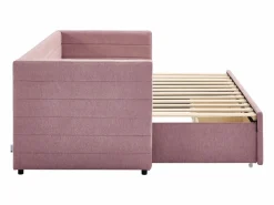 Vente-unique Cama nido 2 x 80 x 200 cm en tela texturizada + colchón - CAMITY