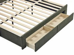 Vente-unique Cama nido 2 x 80 x 200 cm en tela texturizada + colchón - CAMITY