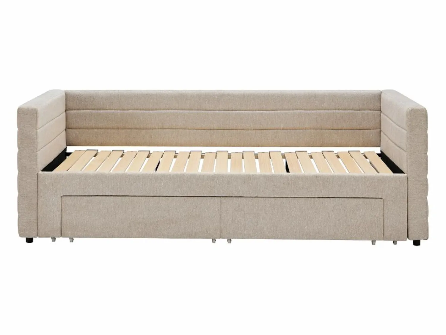Vente-unique Cama nido 2 x 80 x 200 cm tela texturizada + colchón - CAMITY