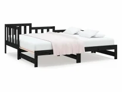 Cama nido - 80x200 cm extraíble madera maciza de pino ES77790 Negro
