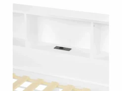 Hauss Spole Cama nido blanca de 90x200cm con iluminación LED, almacenaje, USB (sin colchón)
