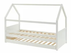 Vente-unique Cama nido cabaña 2 x 90 x 190 cm de madera de Pino con colchón - HURRA Blanco