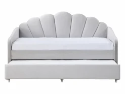 Vente-unique Cama nido con forma de concha 2 x 90 x 190 cm terciopelo - ELUSIA