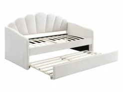 Vente-unique Cama nido concha 2 x 90 x 190 cm terciopelo beige - ELUSIA