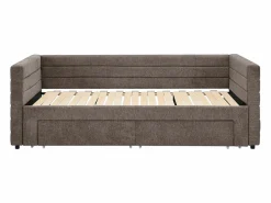 Sale Vente-unique Cama nido de 2 x 80 x 200 cm en tejido texturizado gris + colchón - CAMITY Topo