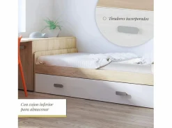 Cama Nido de Melamina Color Puccini Andersen – Ancho 194,4 cm x Fondo 98 cm x Alto 58 cm, Ideal para Habitaciones Juveniles.