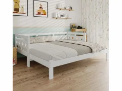 Outlet Cama nido diván 90x190 cm de pino macizo con segunda cama y estructura enrollable - Cama Nido