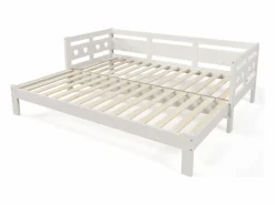 Outlet Cama nido diván 90x190 cm de pino macizo con segunda cama y estructura enrollable - Cama Nido
