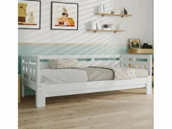 Outlet Cama nido diván 90x190 cm de pino macizo con segunda cama y estructura enrollable - Cama Nido