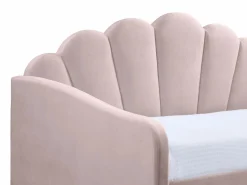 Vente-unique Cama nido en forma de concha 2 x 90 x 190 cm en terciopelo - ELUSIA Rosa