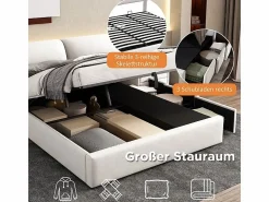 Discount Cama nido en terciopelo , 180 x 200 cm, con 3 cajones y cabecero ajustable, carga máx. 300kg Cama Terciopelo