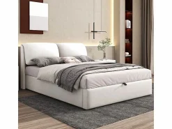 Cama nido en terciopelo , 140 x 190 cm, con 3 cajones y cabecero ajustable, carga máx. 300kg Cama Terciopelo|Cama Con Canapé