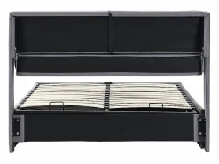 DripeX Cama nido en terciopelo , 140 x 190 cm, con 3 cajones y cabecero ajustable, carga máx. 300kg