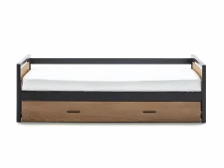 Vente-unique Cama nido industrial 90 x 190 cm de MDF Pino y metal con colchón BOSTON