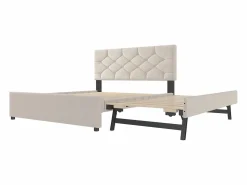 Merax Cama nido infantil - 140 x 200 cm + 90 x 190 cm con cabecero - terciopelo - (sin colchón)