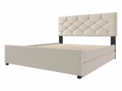 Merax Cama nido infantil - 140 x 200 cm + 90 x 190 cm con cabecero - terciopelo - (sin colchón)