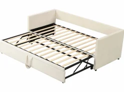 Outlet Merax Cama nido infantil 90 x 200 cm - terciopelo - estilo contemporáneo - color Beige