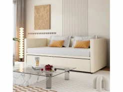 Outlet Merax Cama nido infantil 90 x 200 cm - terciopelo - estilo contemporáneo - color Beige