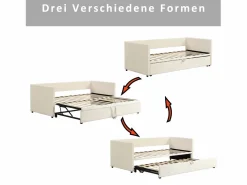 Outlet Merax Cama nido infantil 90 x 200 cm - terciopelo - estilo contemporáneo - color Beige