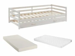 Cama nido infantil 2 x 90 x 190 cm Pino macizo y MDF con colchón AEDAN II Cama Nido