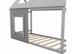 Hot Merax Cama nido infantil de 90 x 200 cm - pino y MDF - color: Gris Blanco
