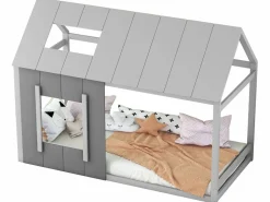 Hot Merax Cama nido infantil de 90 x 200 cm - pino y MDF - color: Gris Blanco