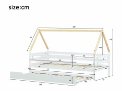 Hauss Spole Cama nido infantil de 90x200 cm con cama nido de 90x190 cm en madera blanca