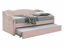 Vente-unique Cama nido LENVIA 2 x 90 x 190 cm en terciopelo -