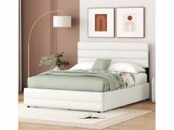 Best Cama nido para adultos y niños 140 x 200 cm y 90 x 190 cm - Cama con plataforma extensible con 2 cajones con somier y cabecero - Blanco