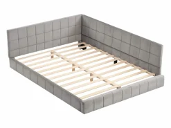 Discount Cama nido tapizada de 140 x 200 cm, sofá cama, somier de láminas, cama para adultos, terciopelo, Cama Nido