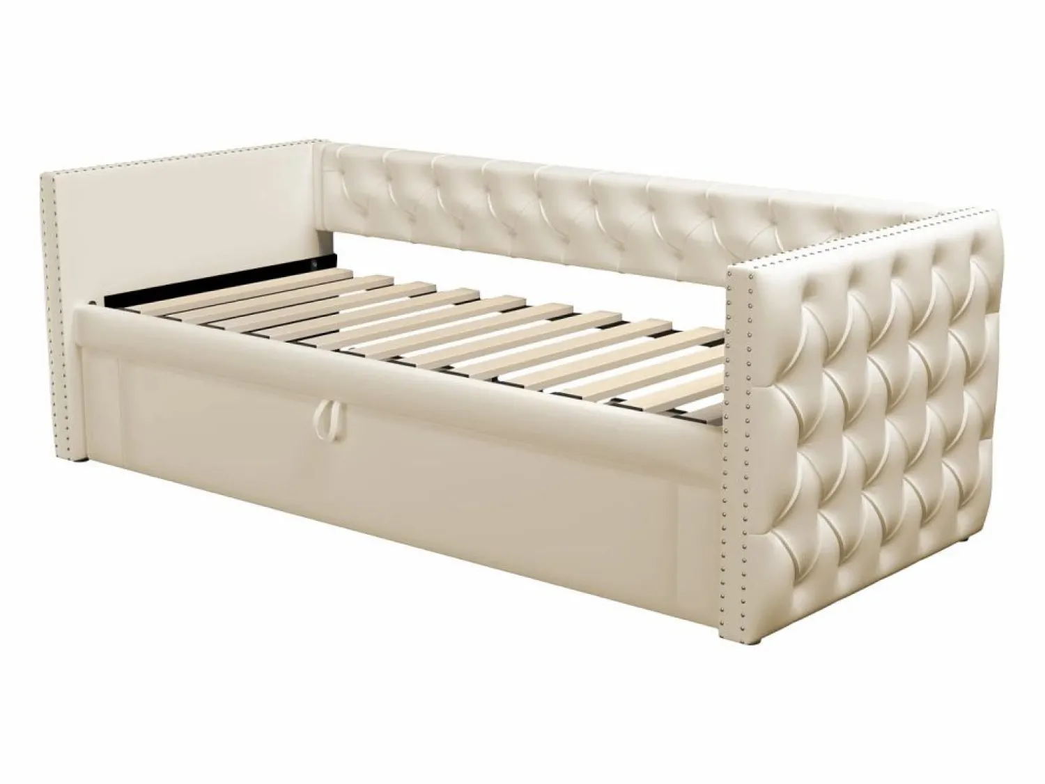 Online Cama nido tapizada en terciopelo - 90/180x200 cm - con somier de láminas - Cama Nido