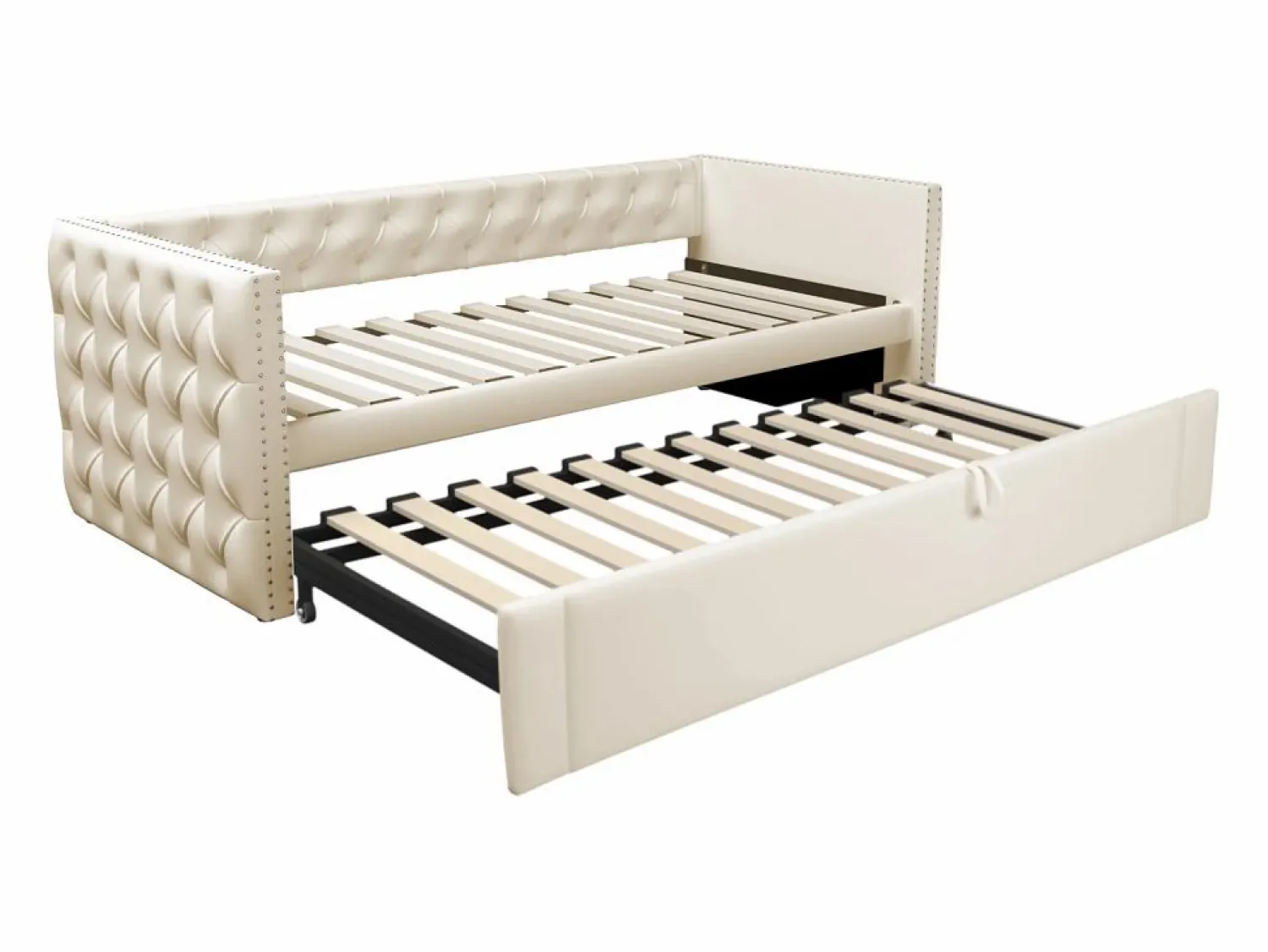 Online Cama nido tapizada en terciopelo - 90/180x200 cm - con somier de láminas - Cama Nido