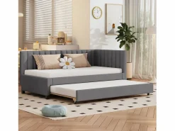 Cama nido tapizada 90x200cm - sofá cama nido, somier de láminas, camas juveniles, camas infantiles, camas supletorias, terciopelo -