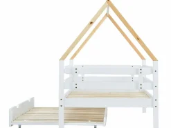 Merax Cama nido tipo cabina - 90 x 200 cm - madera maciza - somier de láminas - color