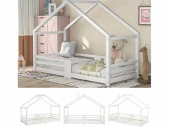 Clearance Cama nido 90x200 cm - Cama infantil con somier - protección anticaídas - Cama Montessori
