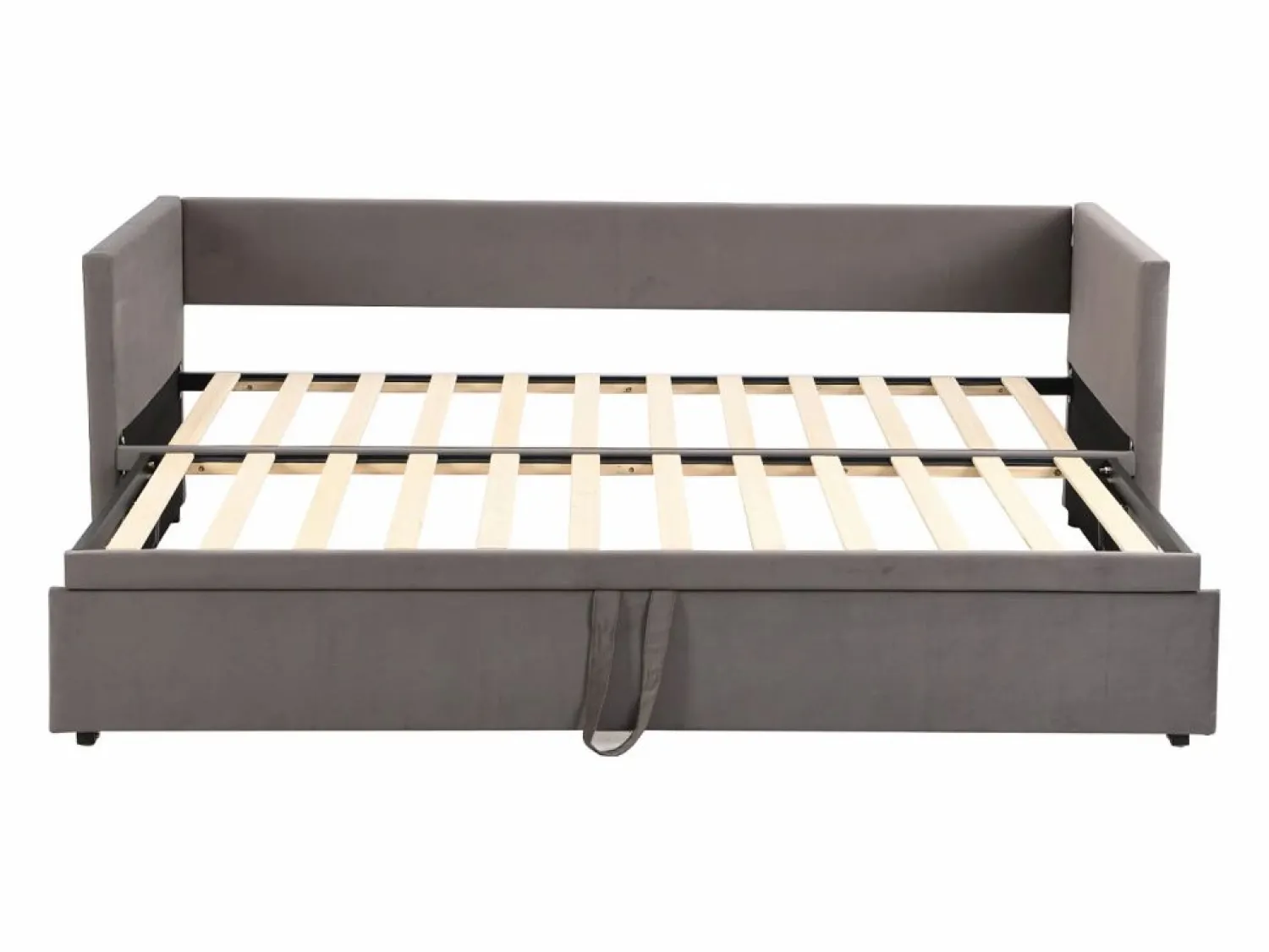 Cama nido 90/180x200 cm - sofá cama tapizado - cama extensible con somier - cama multifunción en tejido de terciopelo agradable para la piel - Cama Nido